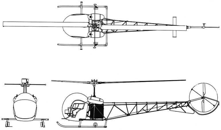 AGUSTA AB-47G BELL 47D BELL 47G BELL 47G Trooper BELL 47H BELL OH-13 Sioux BELL TH-13T BELL UH-13H KAWASAKI 47G WESTLAND Sioux B47G 3D view