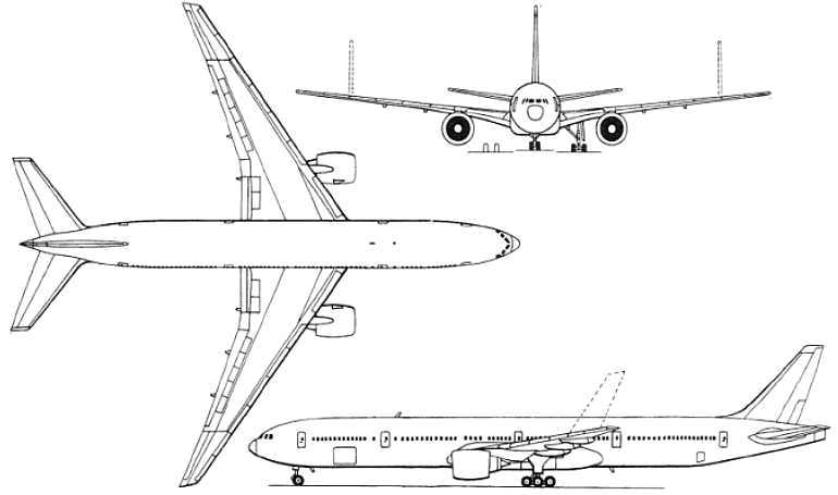 BOEING 777-300ER BOEING 777-300ER BBJ B77W 3D view