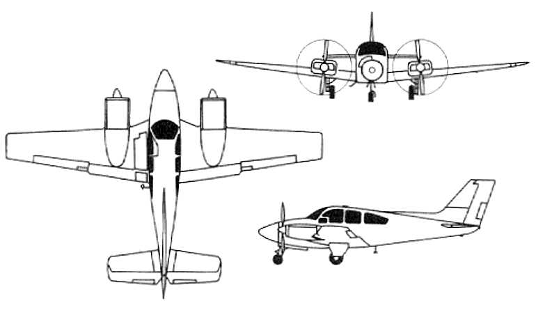 BEECH 56 Turbo Baron BE56 3D view