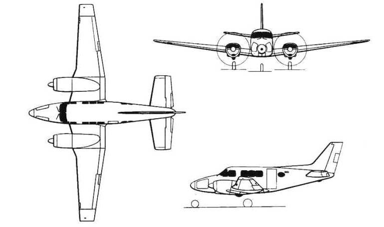 BEECH 70 Queen Air BE70 3D view