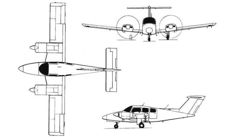 BEECH 76 Duchess BE76 3D view