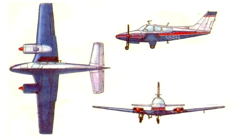 BEECH 95 Travel Air BE95 3D view