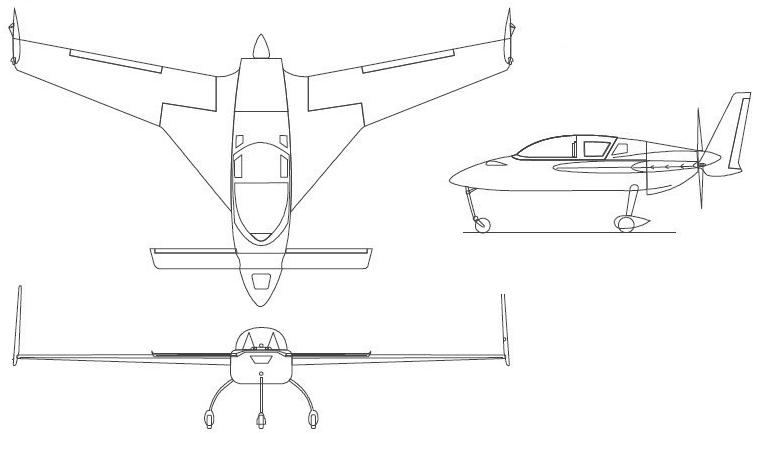 AEROCAD AeroCanard COSY Cosy Classic CO-Z Cozy RUTAN Cozy COZY 3D view
