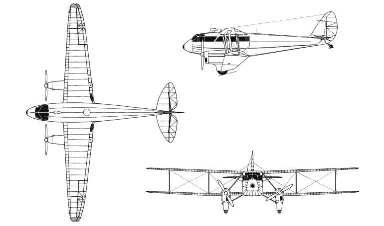 DE HAVILLAND DH-89 Dragon Rapide DH89 3D view
