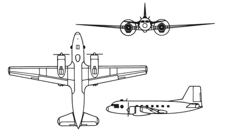 AVIA (2) Av-14 ILYUSHIN Il-14 VEB Il-14 IL14 3D view