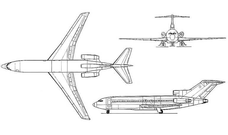 BOEING 727-100RE Super 27 R721 3D view